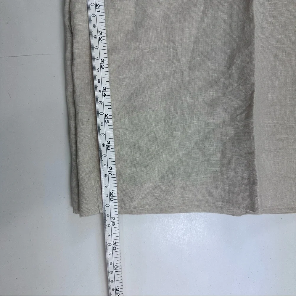 Sigrid Olsen Beige Linen Pants Wonens Large Relaxed Fit Wide Leg